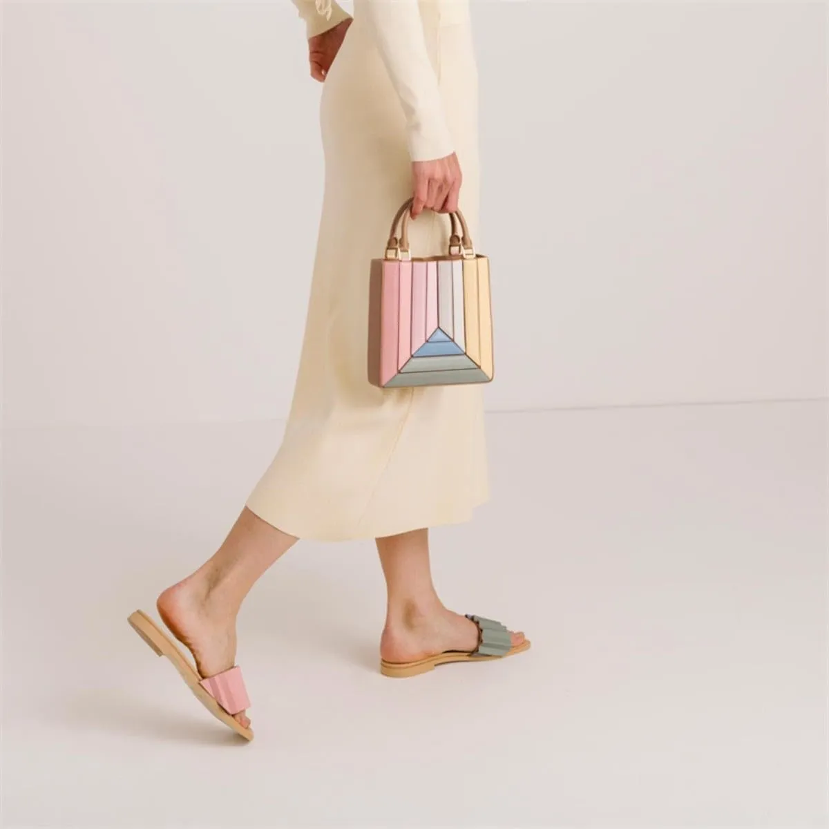 Handbags Women Tote Bag Shoulder bag Multicolor combinations Leather Crossbody Bag Detachable Strap