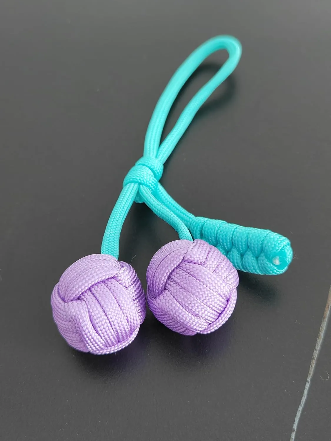 Handmade Cherry Bag Charms Paracord Braided Keychain, Cute Purse Handbags Rope Car Key Chain Accessories Gifts for Women