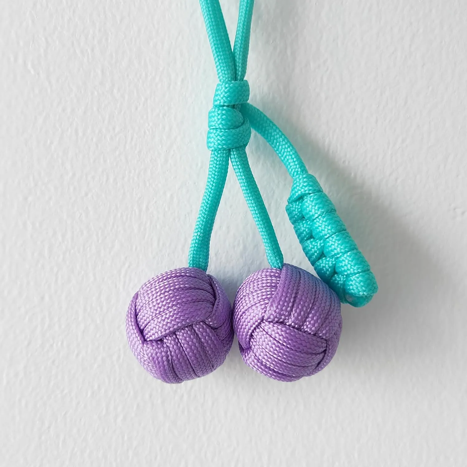 Handmade Cherry Bag Charms Paracord Braided Keychain, Cute Purse Handbags Rope Car Key Chain Accessories Gifts for Women