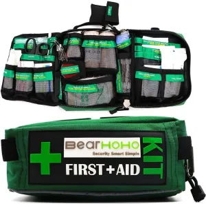 Handy First Aid Kit Bag 165-Piece Premium Compact 3 Layers Medical Bag Emergency Kit for Camping,Hiking,Workplace,Car,Caravan,Travel,Home,Office (with CONTENTS)