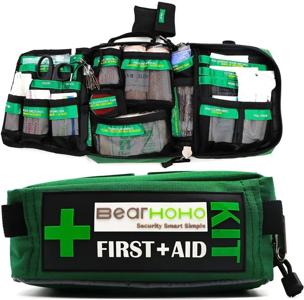 Handy First Aid Kit Bag 165-Piece Premium Compact 3 Layers Medical Bag Emergency Kit for Camping,Hiking,Workplace,Car,Caravan,Travel,Home,Office (with CONTENTS)