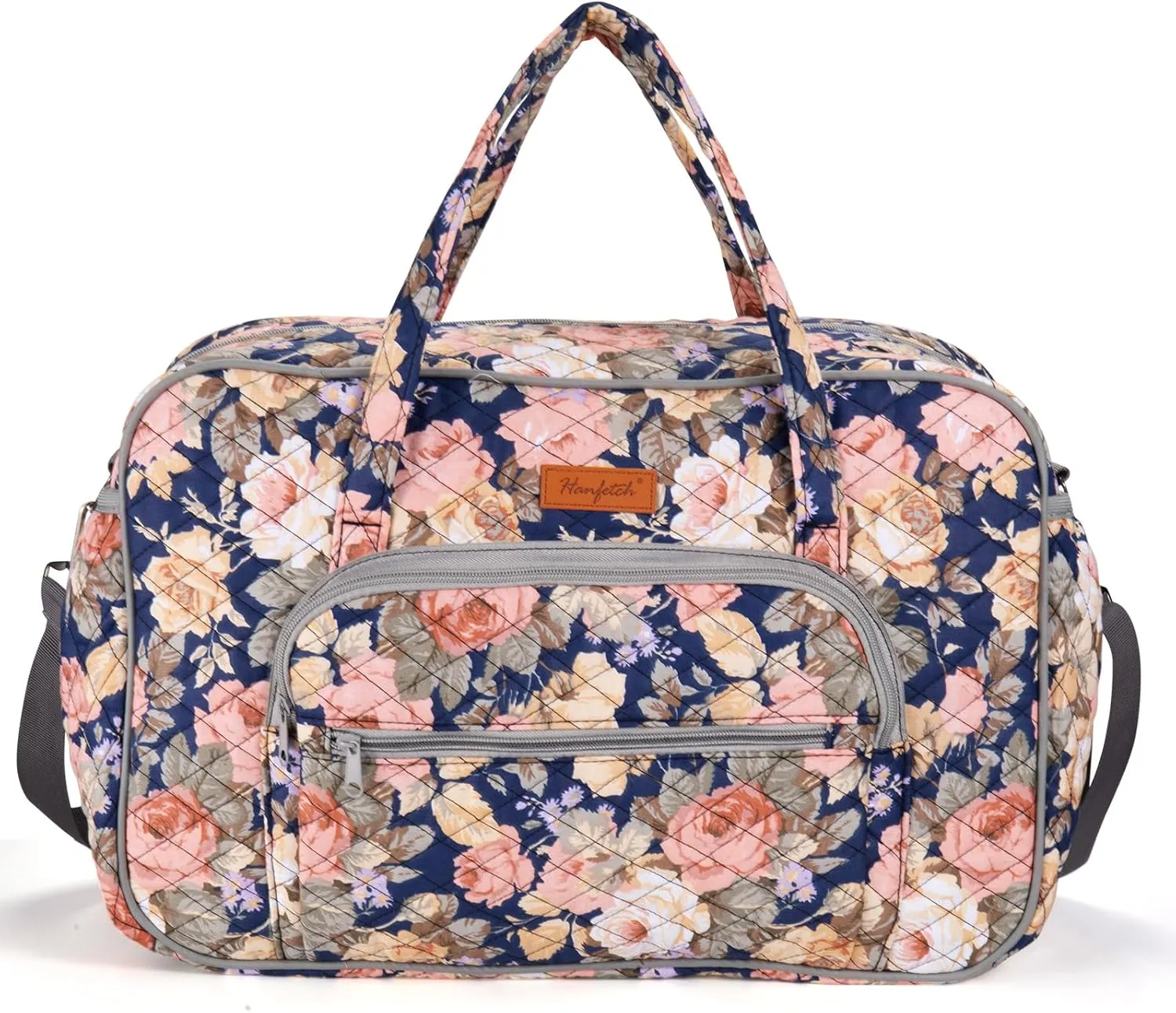 Hanfetch Yarn Storage Organizer, Knitting Crossbody Bag, Large Crochet Tote Bag Yarn Holder Case for Carrying Projects, Knitting Needles, Crochet Hooks and Other Accessories (Peony)
