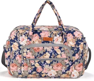 Hanfetch Yarn Storage Organizer, Knitting Crossbody Bag, Large Crochet Tote Bag Yarn Holder Case for Carrying Projects, Knitting Needles, Crochet Hooks and Other Accessories (Peony)