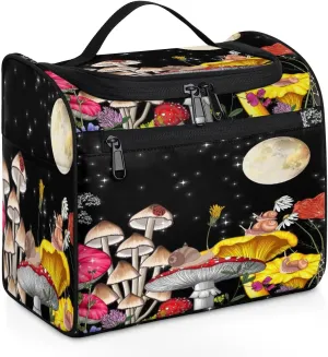 Hanging Travel Toiletry Bag for Women Men Makeup Bag Organizer Colorful Balck Hippie Floral Galaxy Mushroom Large Cosmetic Bag Waterproof Dopp Kit Travel Bag for Toiletries Accessories Essentials