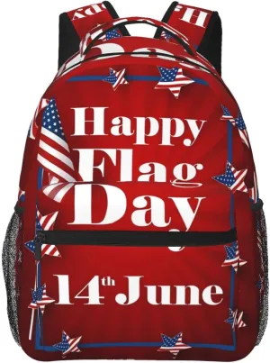Happy Flag Day 1776 American Independence Day American Flag Casual Backpacks Sport Backpack Travel Rucksack Canvas Daypack Workout Bags with Pockets for Gym Working Hiking