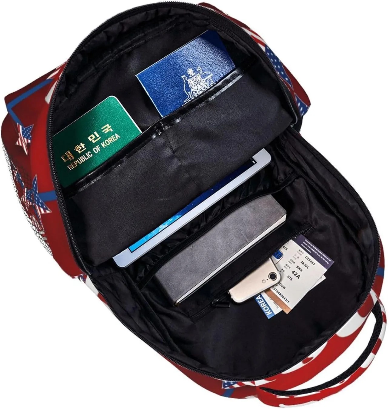 Happy Flag Day 1776 American Independence Day American Flag Casual Backpacks Sport Backpack Travel Rucksack Canvas Daypack Workout Bags with Pockets for Gym Working Hiking