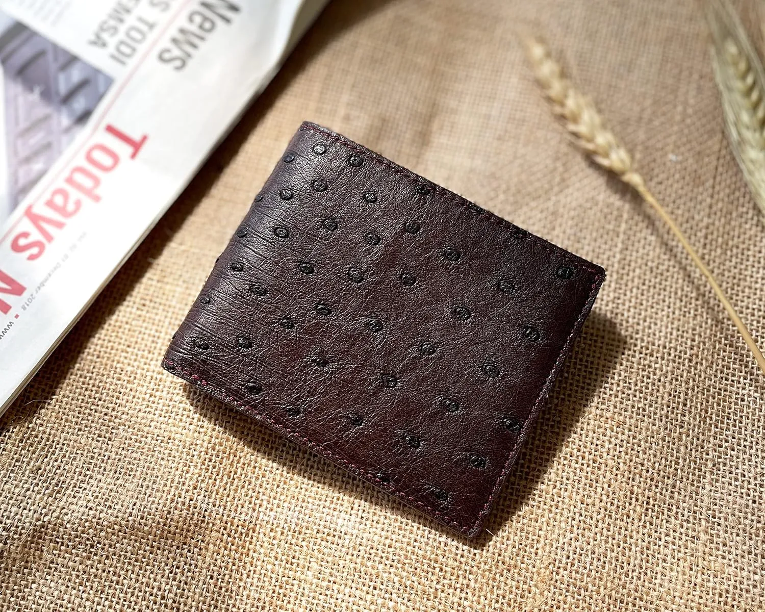 HATA Men Leather Wallet Croc RFID Blocking Front Pocket AIIigator Handmade Gift For Birthday Wedding Anniversary Father's Day