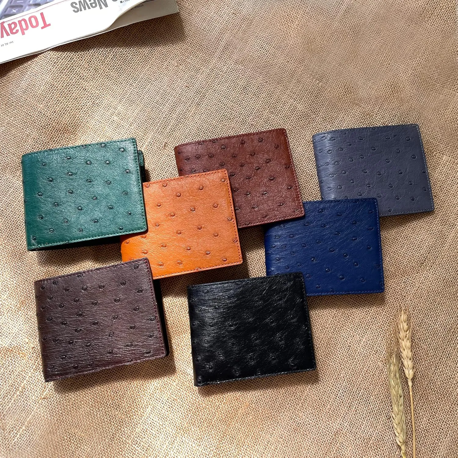 HATA Men Leather Wallet Croc RFID Blocking Front Pocket AIIigator Handmade Gift For Birthday Wedding Anniversary Father's Day