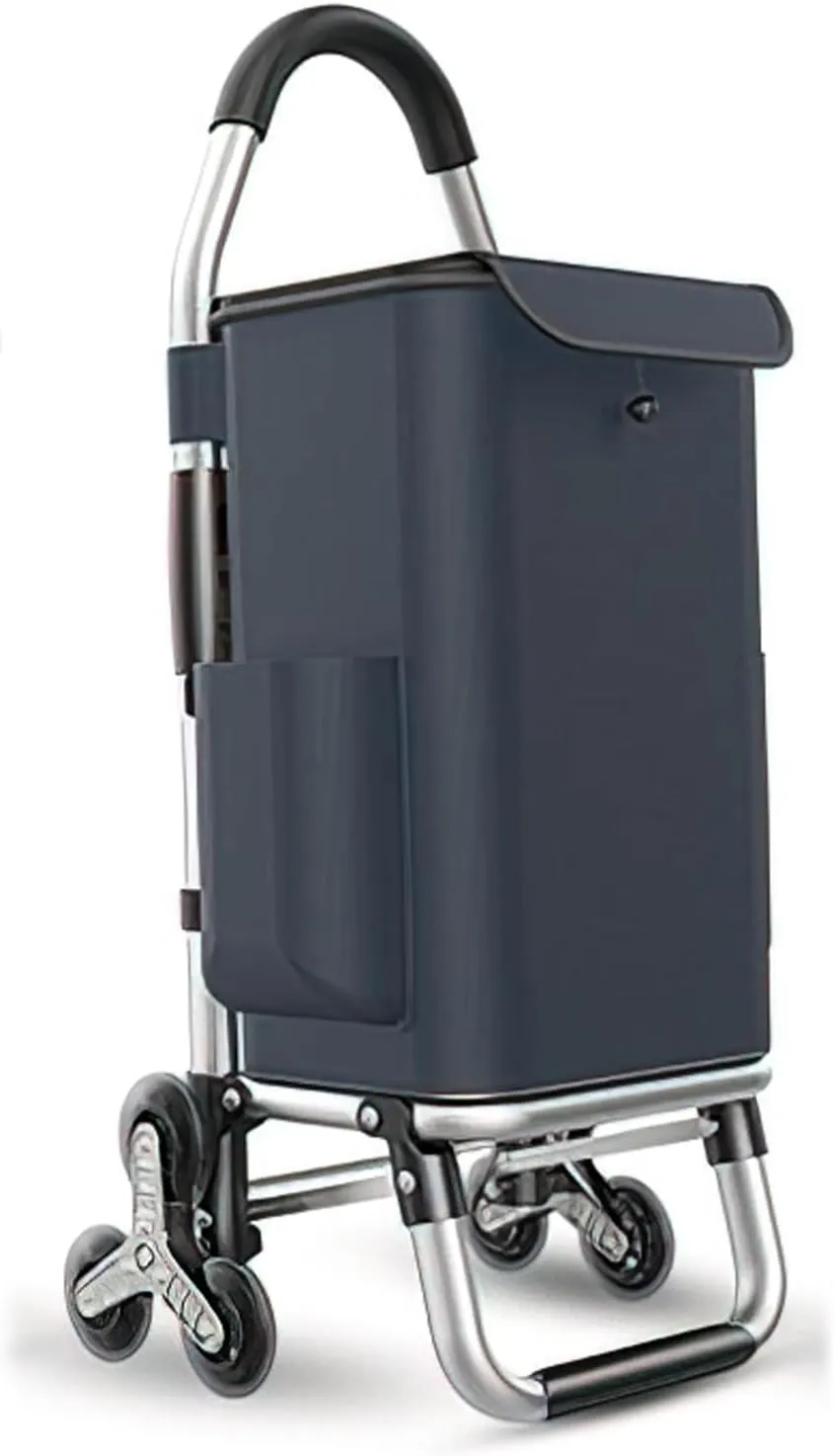 Heavy Duty 3 in 1 Shopping Cart, Foldable Hand Truck with 6 Wheels, 110 lbs Grocery Cart, Portable Utility Dolly, Waterproof Bag for Moving, Camping
