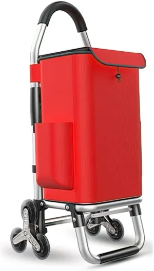Heavy Duty 3 in 1 Shopping Cart, Foldable Hand Truck with 6 Wheels, 110 lbs Grocery Cart, Portable Utility Dolly, Waterproof Bag for Moving, Camping