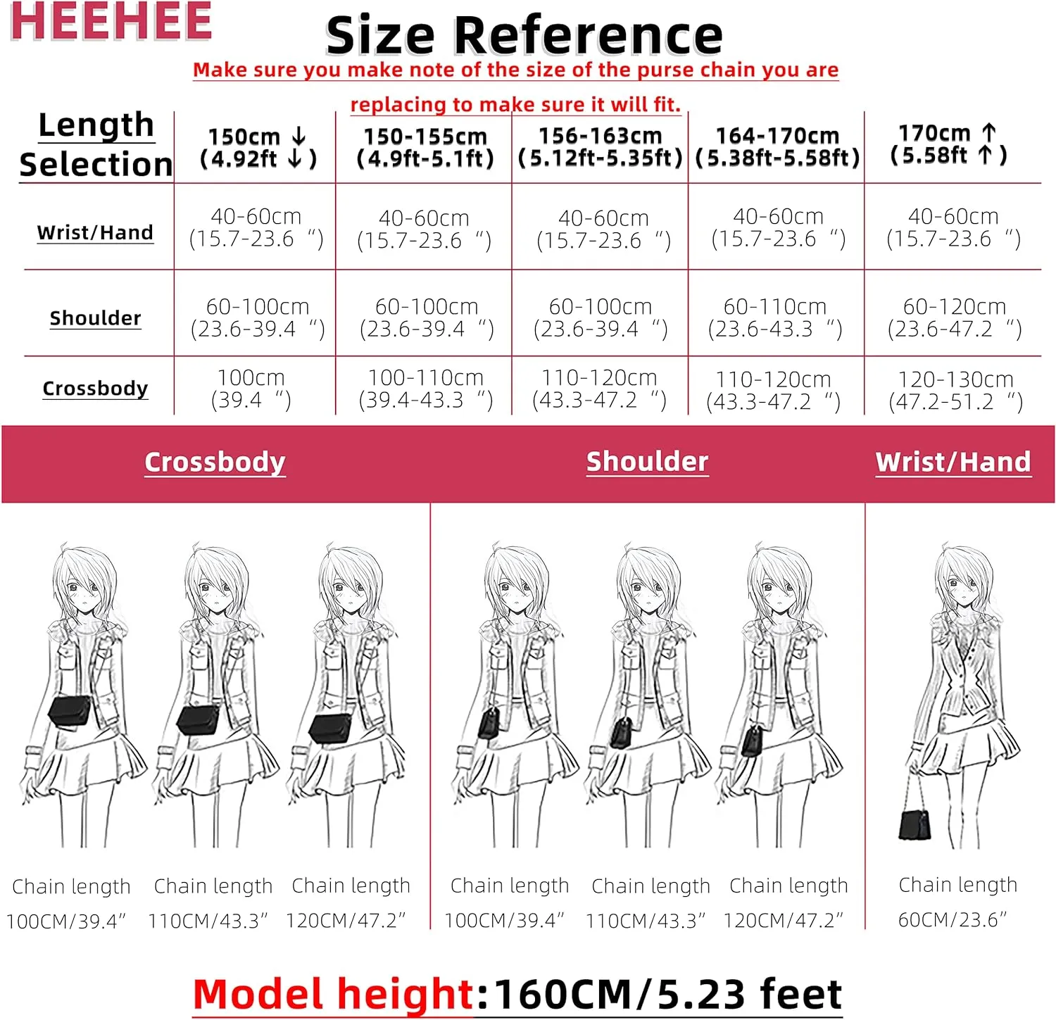HEEHEE 47.2"(120cm) Mini Purse Chain Strap Delightful Extending DIY Metal Lantern Chains Replacement Straps with Buckles Wide 6mm Gold 1 Pack for Shoulder Cross Body Handbag