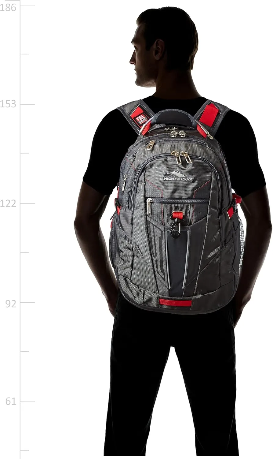 High Sierra XBT - Business Laptop Backpack, Mercury/Crimson, One Size