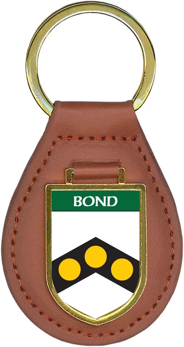 Historic Families Bond Family Shield Crest Coat of Arms Key Ring