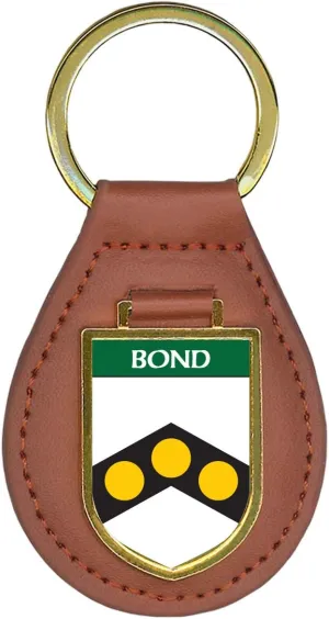 Historic Families Bond Family Shield Crest Coat of Arms Key Ring