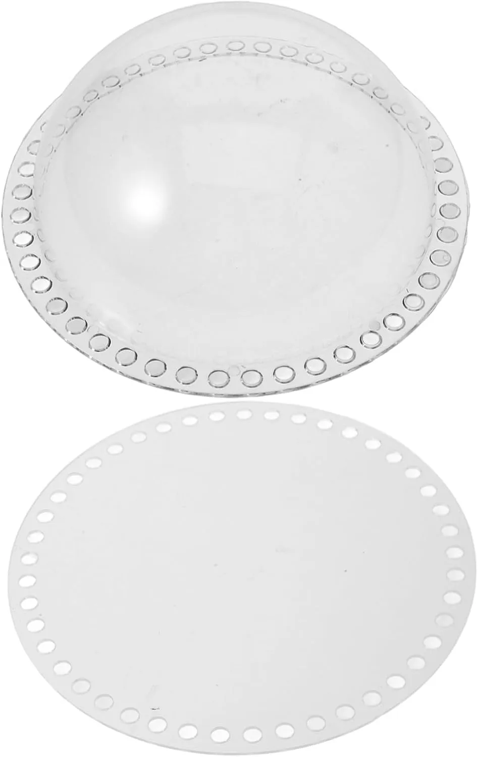 Hohopeti DIY Bag Accessory Kit Acrylic Dome Covers Round Baseboard 2 Pieces for Purse Making