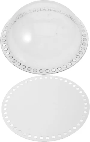 Hohopeti DIY Bag Accessory Kit Acrylic Dome Covers Round Baseboard 2 Pieces for Purse Making