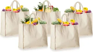 HOMELY CONNECT Canvas Grocery Bag For Groceries Market Bag Reusable Shopping Bags Washable Heavy Duty Cloth Grocery Bags With Handles
