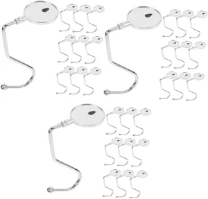 Homoyoyo 3sets Purse Table Hook Bag Holder Metal Desk Purse Hanger Easy Install Multi-use for Living Room Bedroom Office 20pcs*3