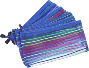 HOMSFOU 6pcs Mesh Organizer Bags Ticket Holders Receipt Holders Money Pouches for Cash Coins Oxford Cloth Material Zipped Design Large Capacity for Travel Shopping