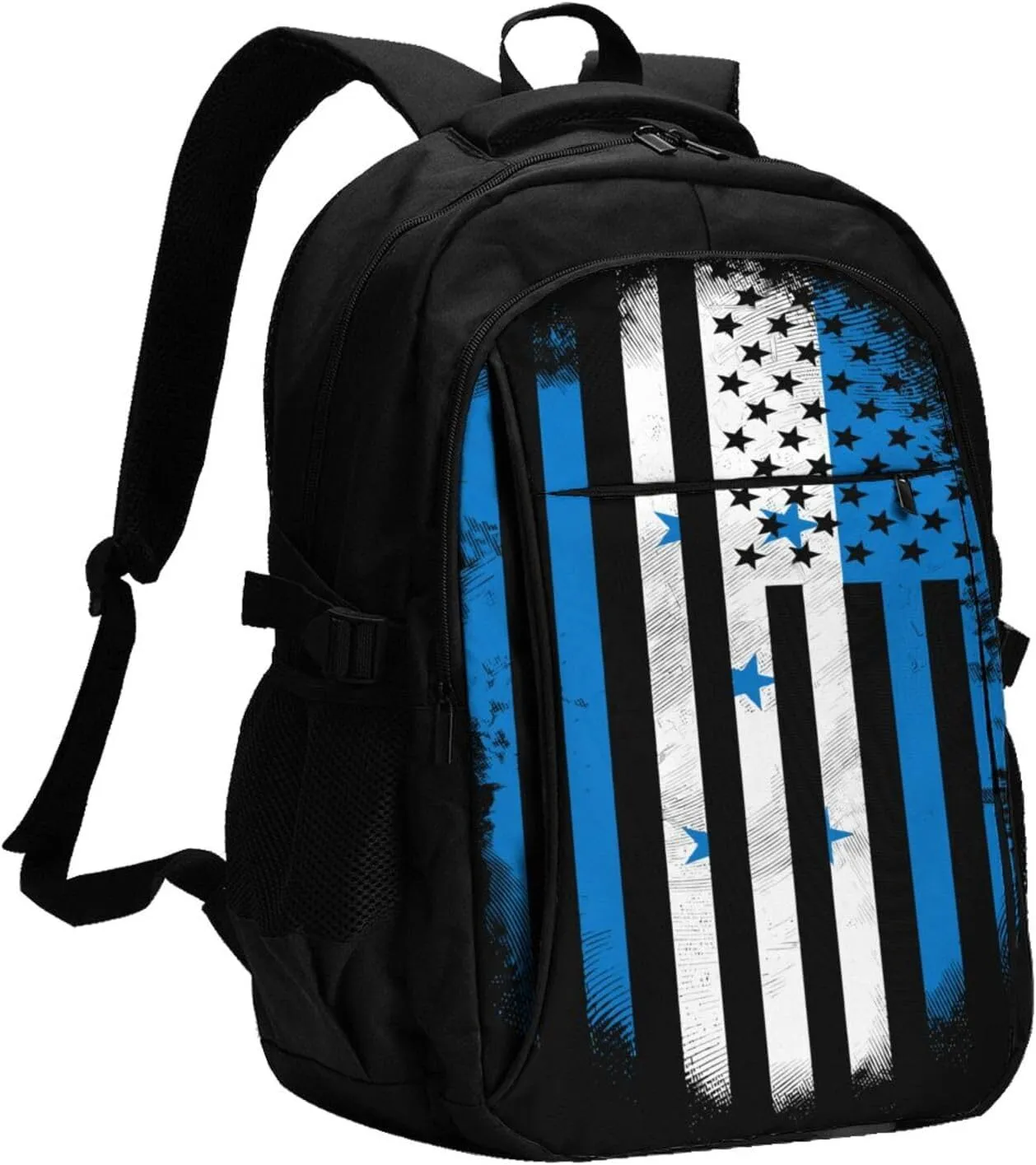 Honduran American Flag Travel Backpacks Casual Backpack Large Capacity Laptop Rucksack Luggage Daypacks with USB Charging Port Multi-Pockets Bags for Hiking