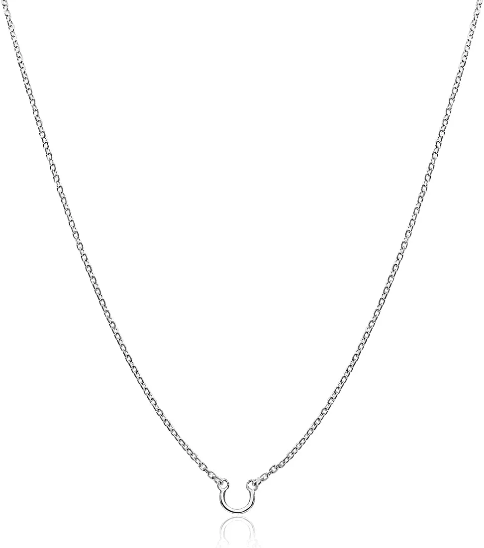 Honolulu Jewelry Company 14K Solid Gold 1.2mm Adjustable Cable Chain Necklace - Clasp stays in back with Pendant Saddle (TM)