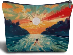 Hopeful Sunshine Makeup Bag - Sunshine Cosmetic Bag for Women, Summer Sunshine Lover Gift, Inspirational Women's Zippered Bag
