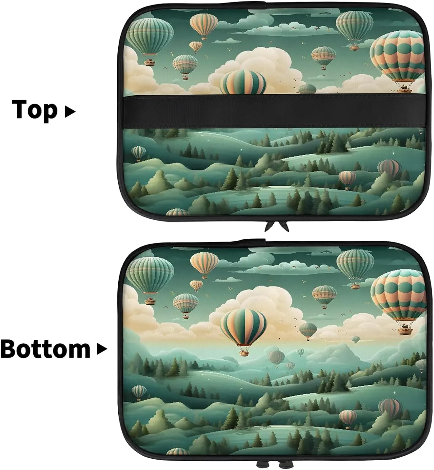 Hot Air Balloons Clouds Travel Toiletry Bag Large Capacity Makeup Case Organizer with Handle Cosmetic Case for Women Girls