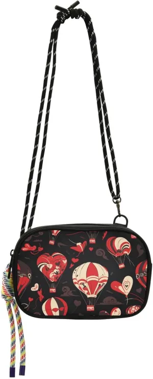 Hot Balloon Valentine Black Crossbody Bags for Womens Trendy with Credit Card Slots Shoulder Bags Have a meal cartera para mujer
