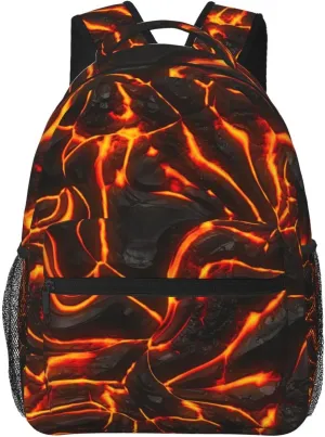 Hot Burned Fissure Fire Stylish Casual Backpack Purse For Women Personalized Laptop Backpacks With Multiple Pockets Computer Daypack For Work Business Travel