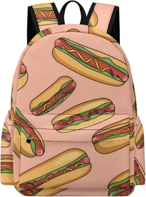 Hot Dogs with Wheat Buns Mini Backpack Cute Shoulder Bag Small Laptop Bag Travel Daypack for Men Women