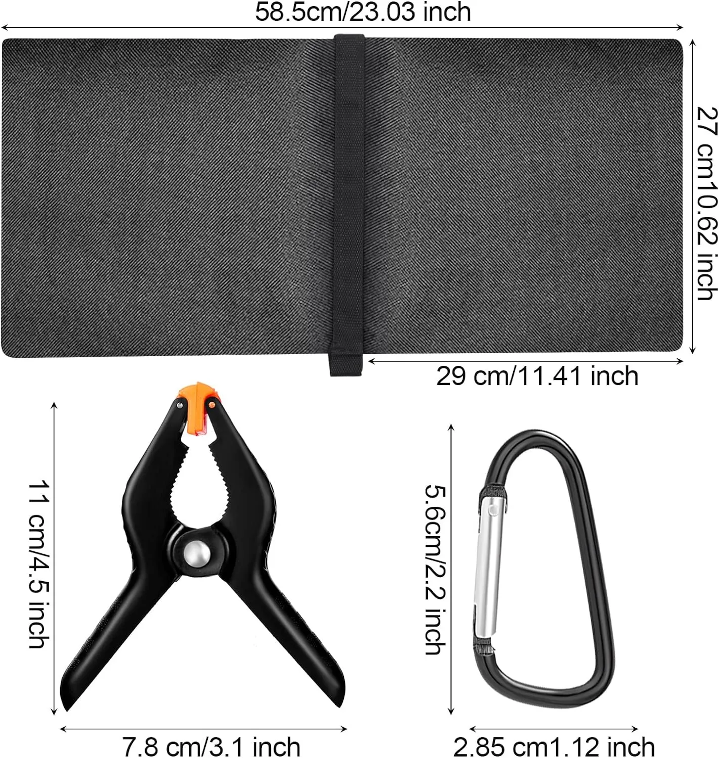 Hoteam 12 Sets Sandbag Outdoor Curtain Weighted Bags Sets with Spring Clamps, Hooks for Light Brackets, Heavy Photography Light Stand Tripod for Fixed Brackets Sports Outdoor Photo Video