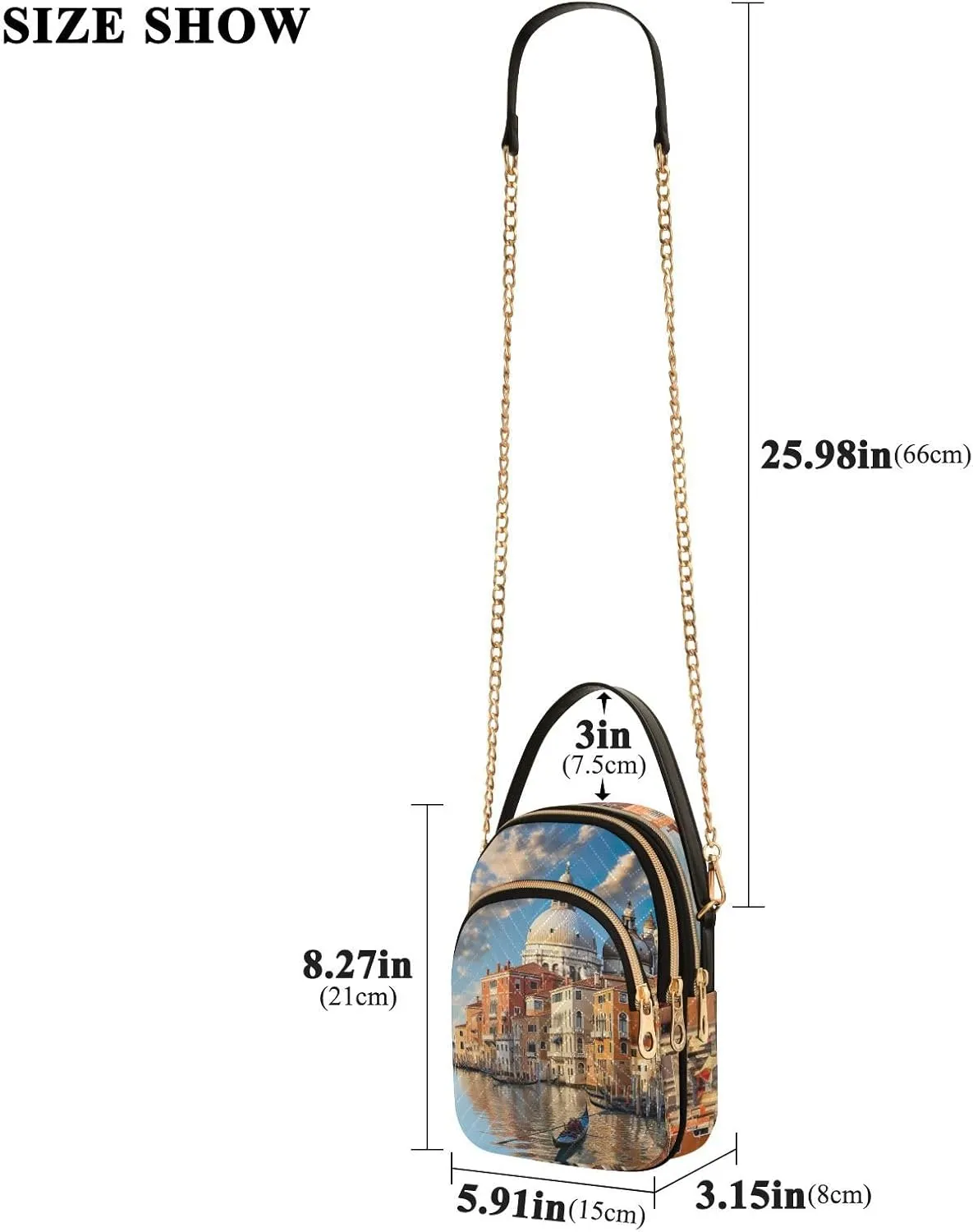 Houses on each Side of the Water Women's Crossbody Handbags, Fashion Crossbody Bag Phone Purses with Crossbody Strap