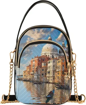 Houses on each Side of the Water Women's Crossbody Handbags, Fashion Crossbody Bag Phone Purses with Crossbody Strap