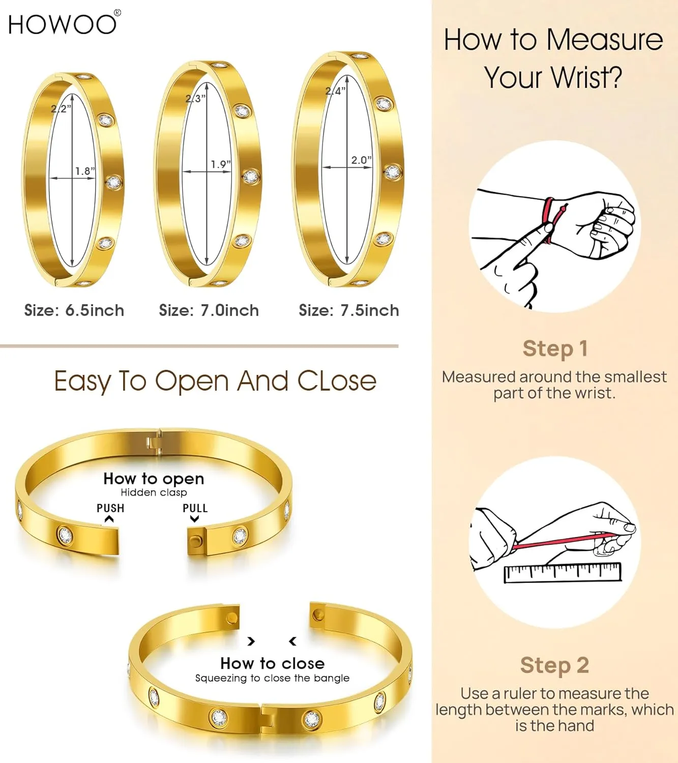 Howoo Gold Bracelets for Women 14K Gold Bangle Zirconia Tennis Link Bracelet Mesh Bracelets Watch Band Chains Wristband Jewelry Set