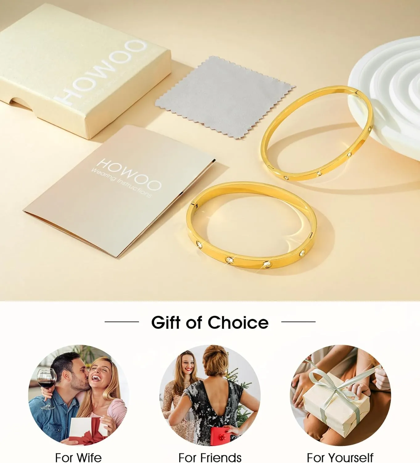 Howoo Gold Bracelets for Women 14K Gold Bangle Zirconia Tennis Link Bracelet Mesh Bracelets Watch Band Chains Wristband Jewelry Set