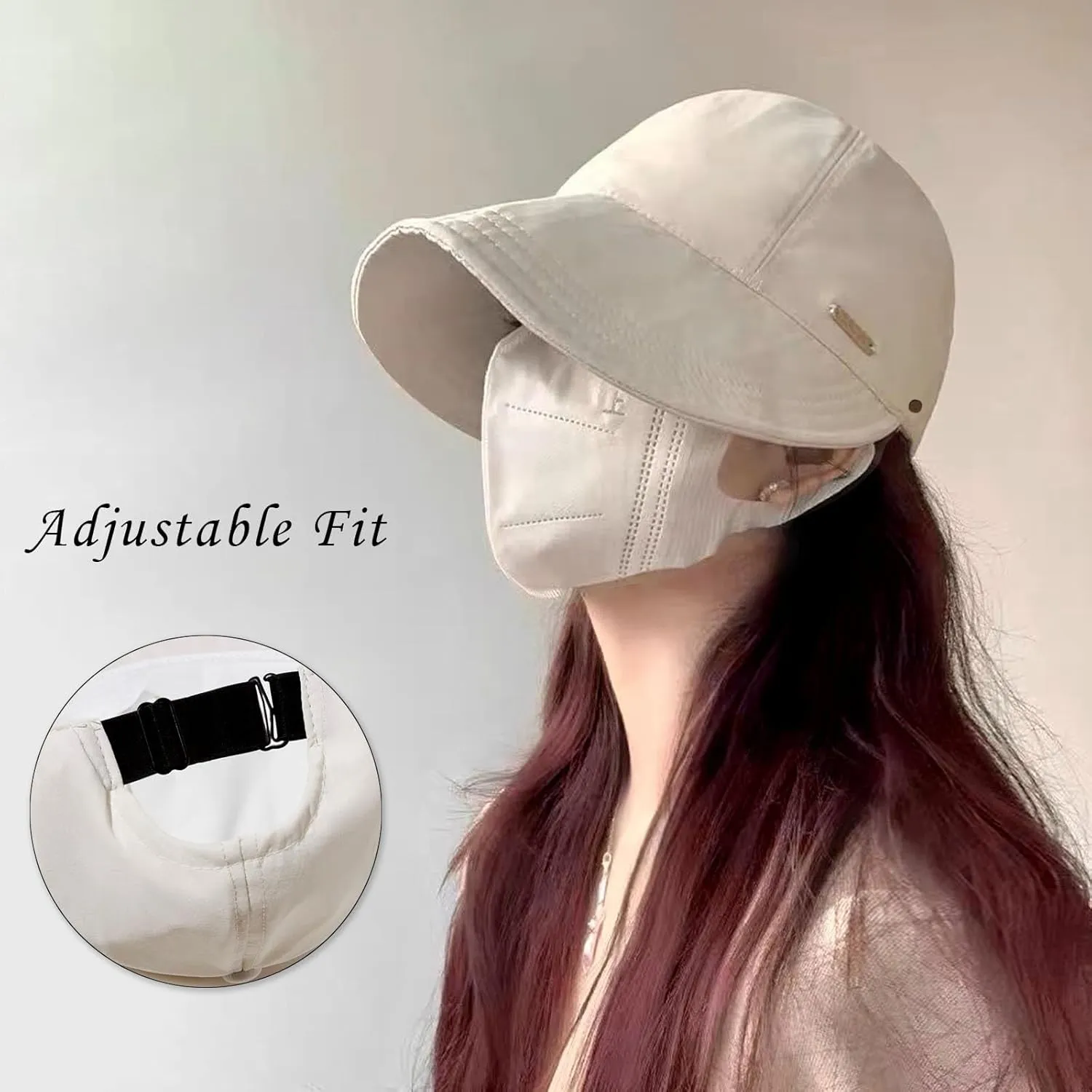 huablo]UPF 50 Womens Sun Hat UV Protection Hiking Fishing Hats Wide Brim Hat Adjustable Ponytail Packable Sun Cap