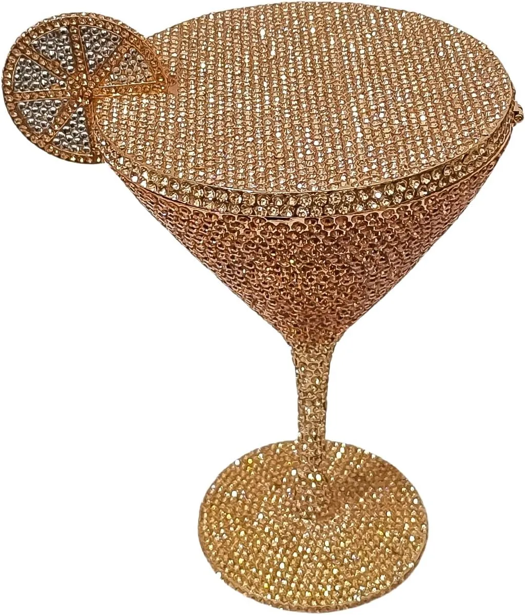 HUANG ZHUANG Goblet Evening Bag Women Cocktail Cup Rhinestone Clutch Purse Funny Crystal Party Bag Cute Prom Handbag