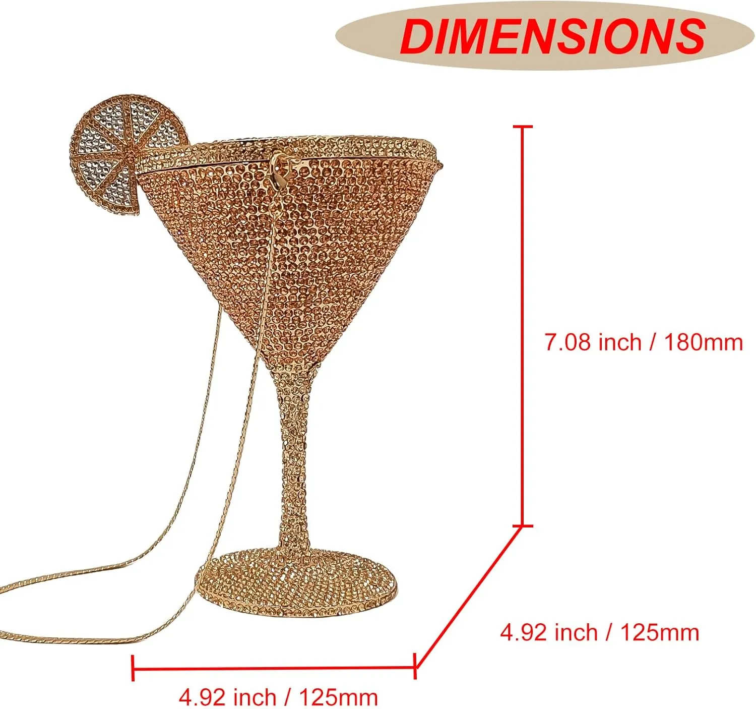 HUANG ZHUANG Goblet Evening Bag Women Cocktail Cup Rhinestone Clutch Purse Funny Crystal Party Bag Cute Prom Handbag