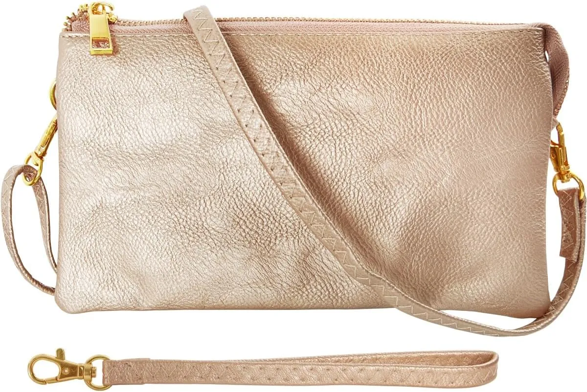 Humble Chic NY Vegan Leather Wristlet Purse for Women - Small Clutch Purse with Shoulder and Wrist Straps