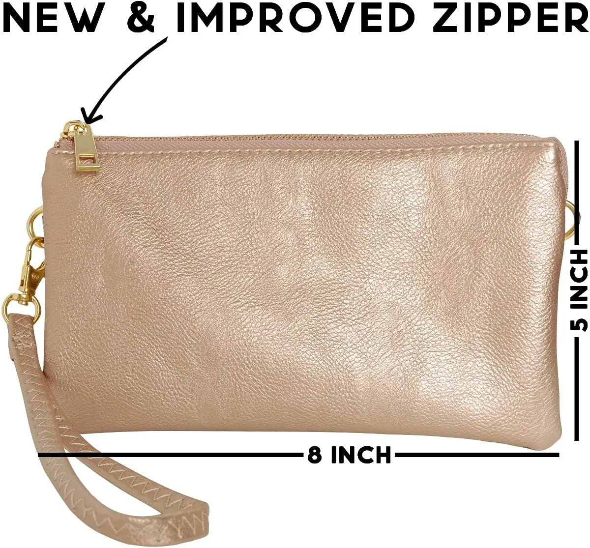 Humble Chic NY Vegan Leather Wristlet Purse for Women - Small Clutch Purse with Shoulder and Wrist Straps
