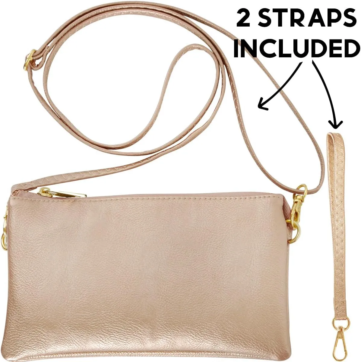 Humble Chic NY Vegan Leather Wristlet Purse for Women - Small Clutch Purse with Shoulder and Wrist Straps