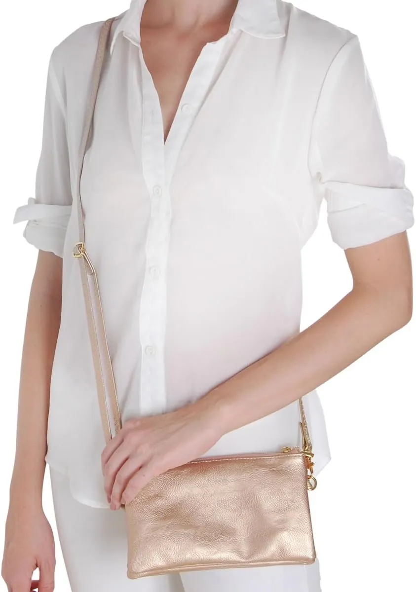 Humble Chic NY Vegan Leather Wristlet Purse for Women - Small Clutch Purse with Shoulder and Wrist Straps