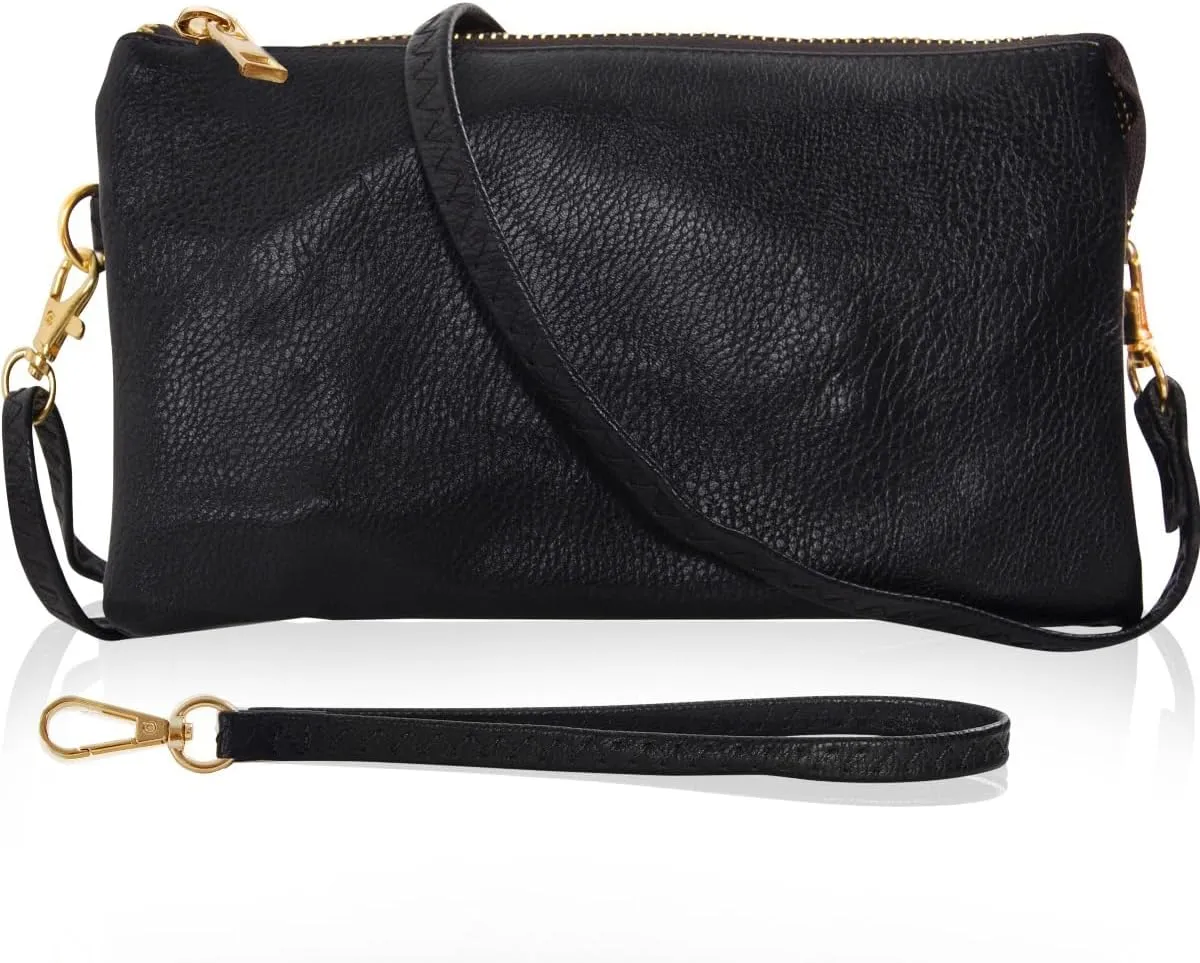 Humble Chic Vegan Leather Wristlet Purse for Women - Small Clutch Purse with Shoulder and Wrist Straps