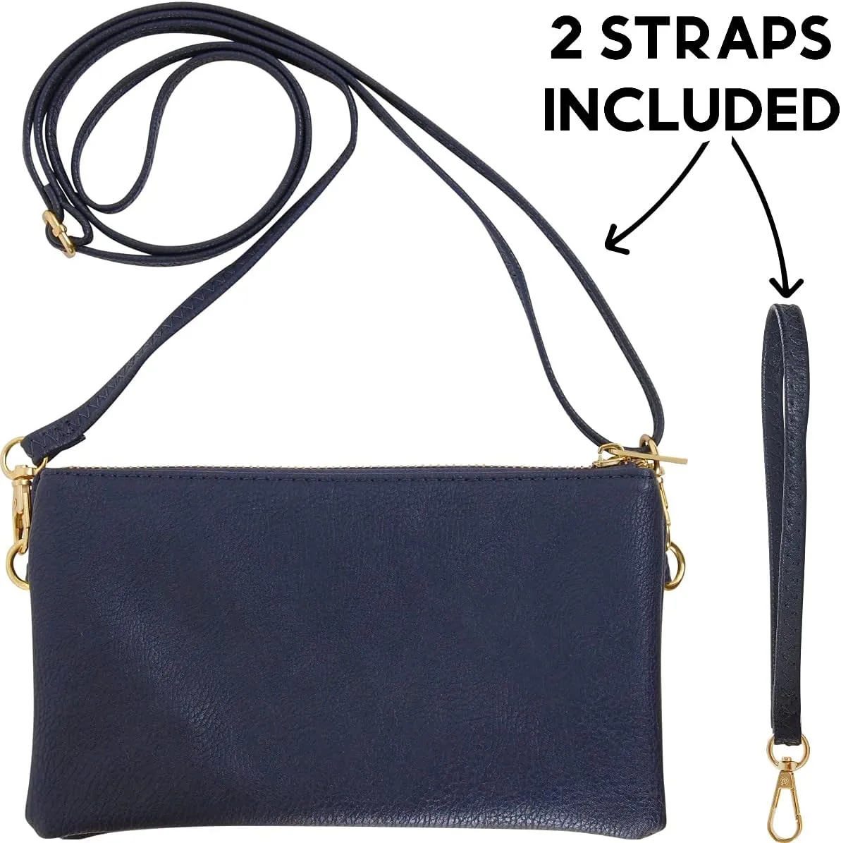 Humble Chic Vegan Leather Wristlet Purse for Women - Small Clutch Purse with Shoulder and Wrist Straps