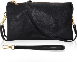Humble Chic Vegan Leather Wristlet Purse for Women - Small Clutch Purse with Shoulder and Wrist Straps