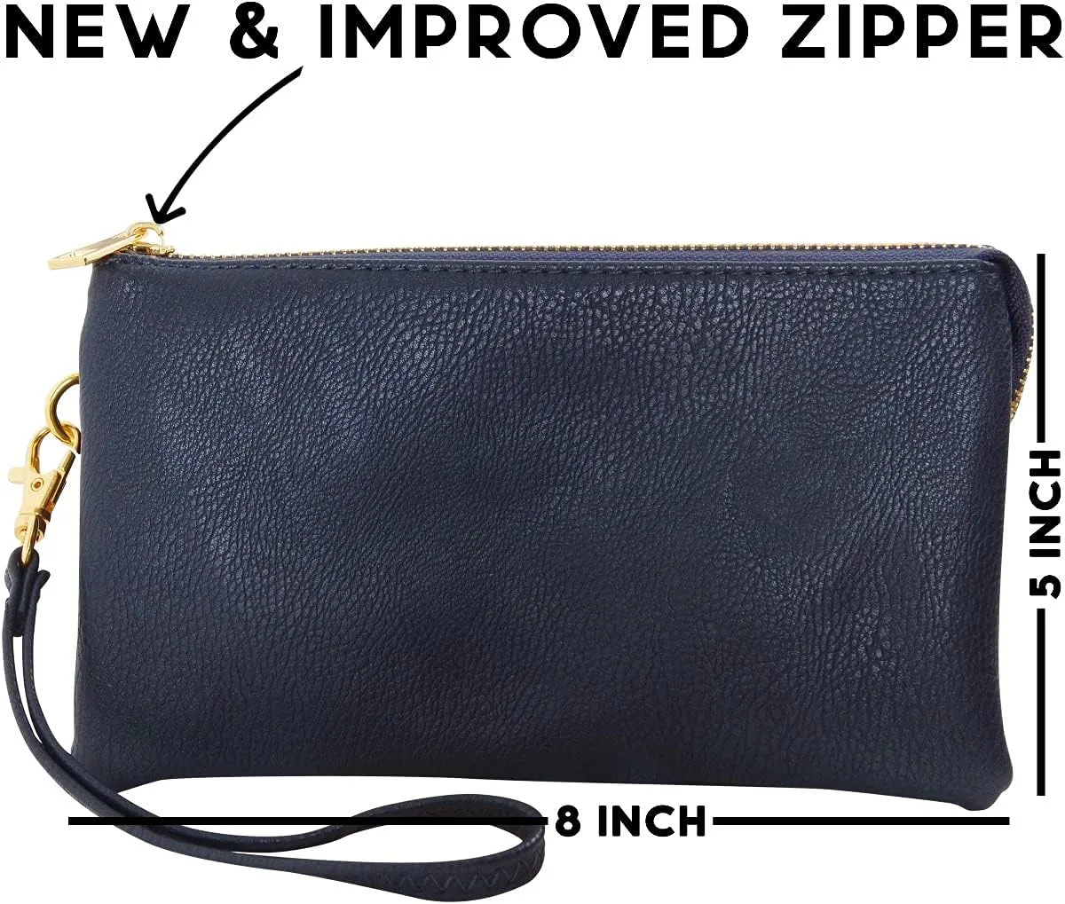 Humble Chic Vegan Leather Wristlet Purse for Women - Small Clutch Purse with Shoulder and Wrist Straps