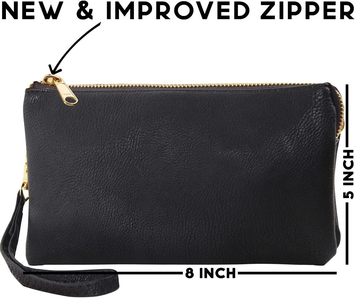 Humble Chic Vegan Leather Wristlet Purse for Women - Small Clutch Purse with Shoulder and Wrist Straps