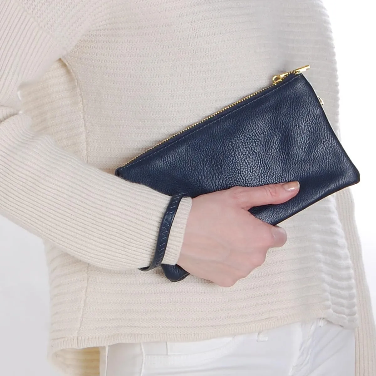 Humble Chic Vegan Leather Wristlet Purse for Women - Small Clutch Purse with Shoulder and Wrist Straps