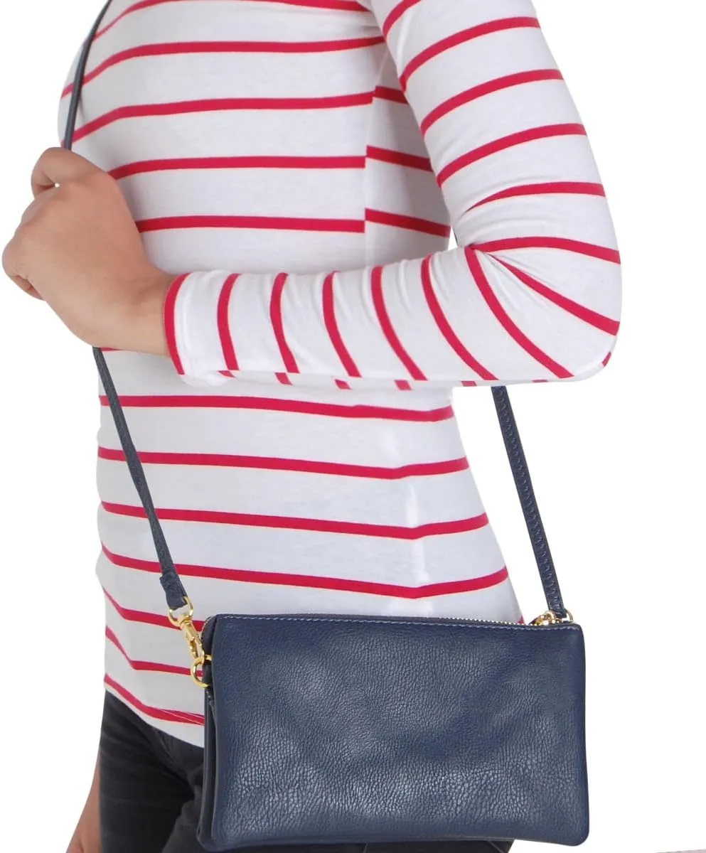 Humble Chic Vegan Leather Wristlet Purse for Women - Small Clutch Purse with Shoulder and Wrist Straps