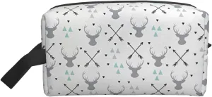 Hunting Arrows Triangles Deer Print Travel Cosmetic Large Capacity Zippered Storage Bag For Toiletries Daily Essentials